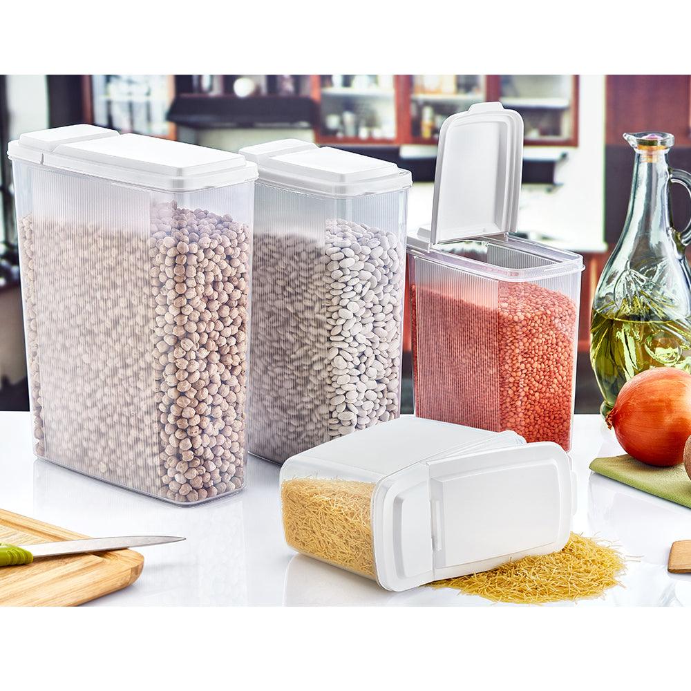 BeeHome Clear Plastic Food Storage Container 4 Litre Assorted Colours AK571