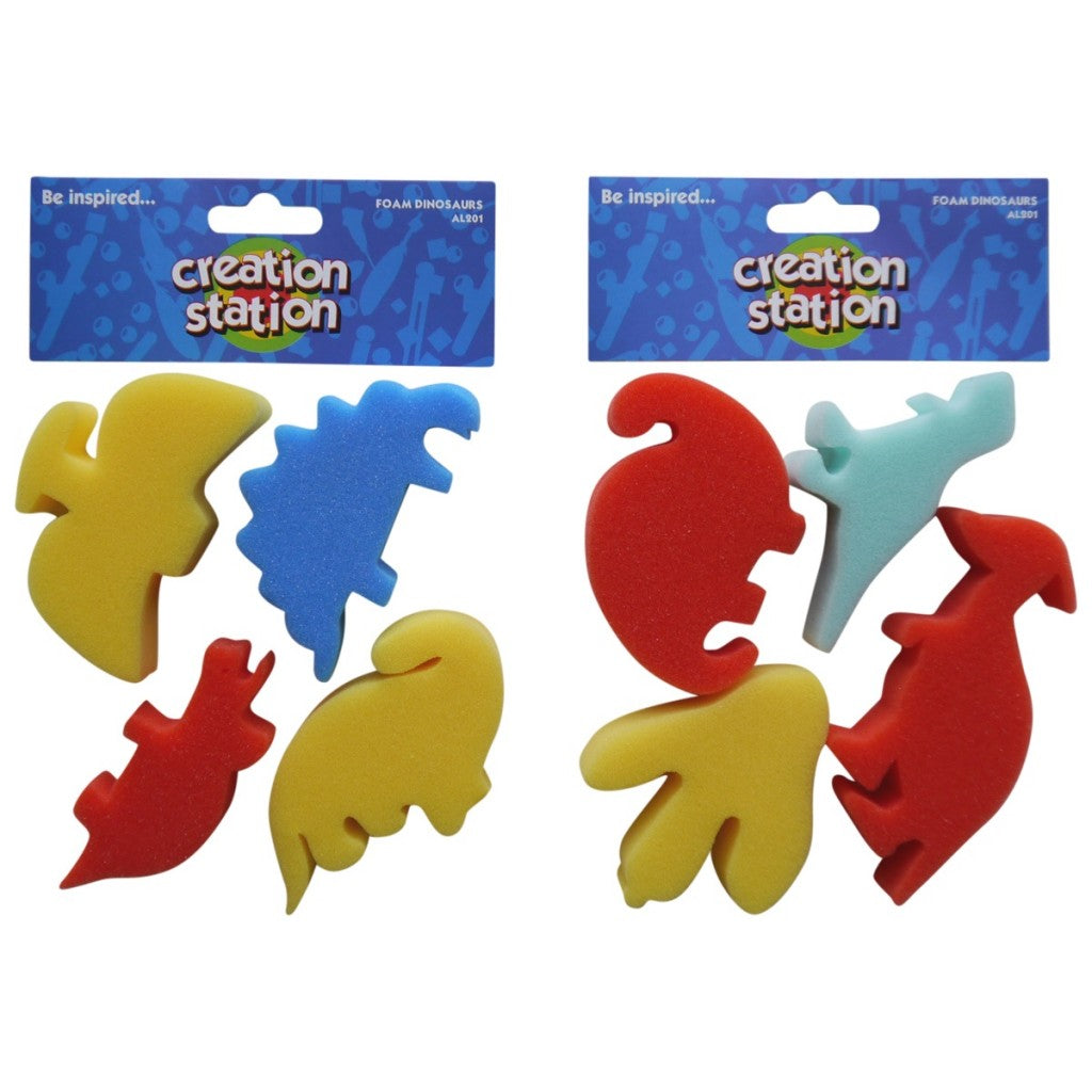 Dinosaur Shape Painting Sponges x 8 ( Craft Clearance Special )