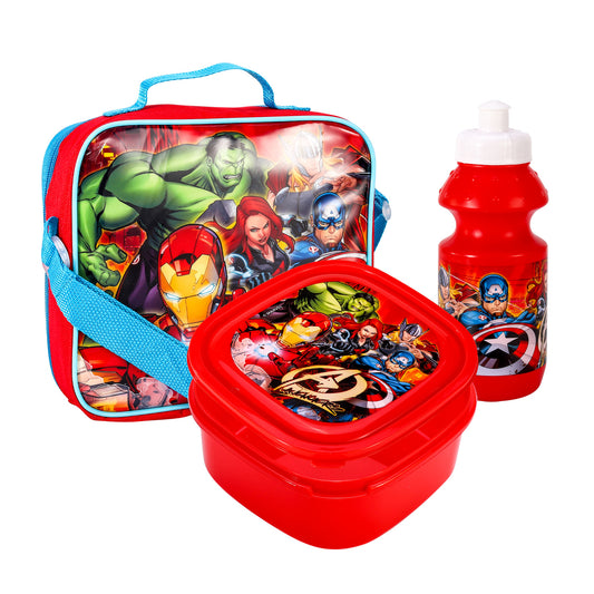Avengers Style 3 Piece Lunch Bag, Box & Bottle Set
