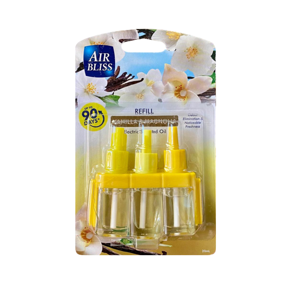 Air Bliss Air Freshener Scented Oil Plug In Refill 20ml - Vanilla & Magnolia (3Volution Compatible)