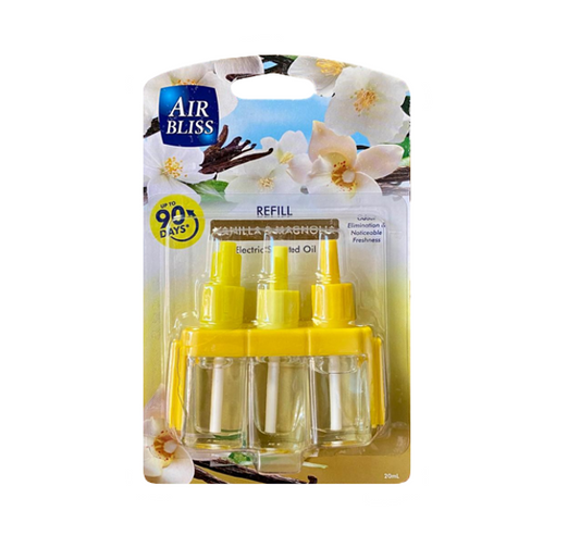 Air Bliss Air Freshener Scented Oil Plug In Refill 20ml - Vanilla & Magnolia (3Volution Compatible)