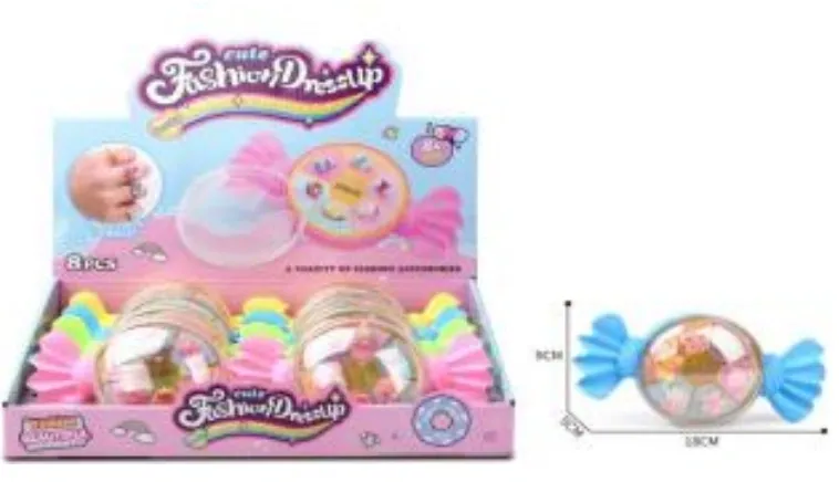 Cute Fashion Dress Up Candy Ring Jewelry With Candy (Box of 8)