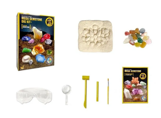 Mega Gemstone Dig Kit Genuine Gemstone 26 Piece Set
