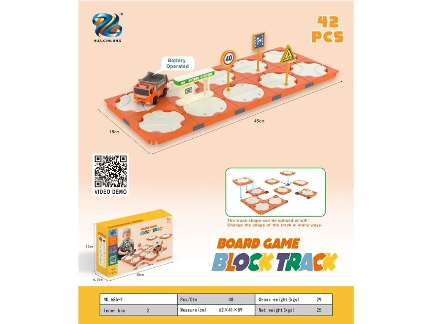 Board Game Block Track Engineering Track 42 Pieces