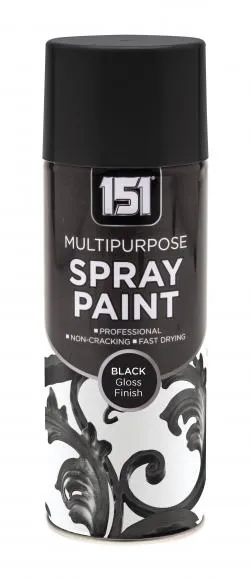 x12 BLACK GLOSS SPRAY PAINT 400ML