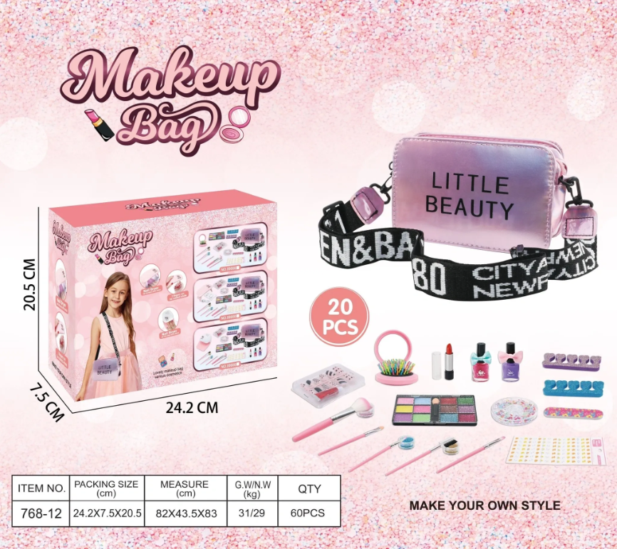 Girls 20 Piece Little Beauty Pretend Play Make Up Bag