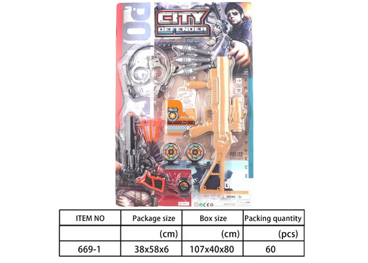 City Defender Gun W/Accessories Card Toys