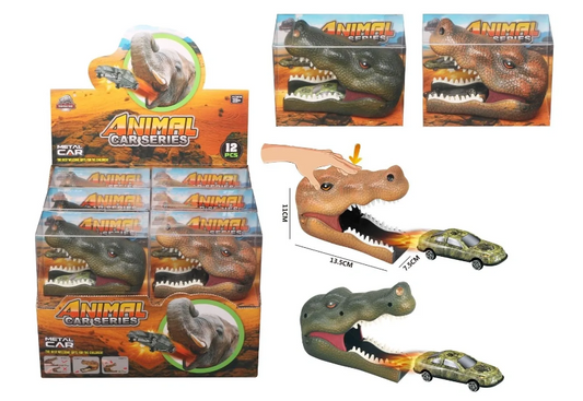 ANIMAL CAR SERIES ALLIGATOR & CAR (FOR 6)