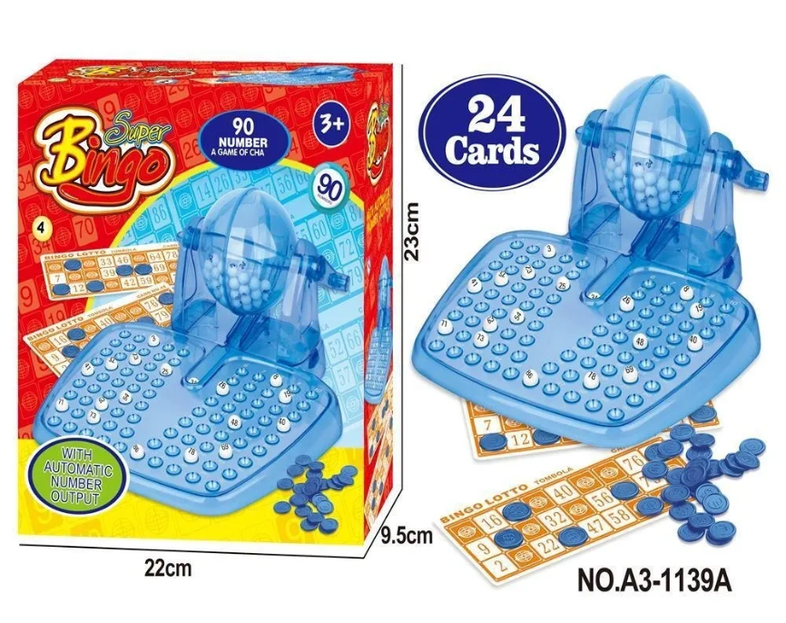 Super Bingo 90 Ball Set with Cards & Chips Home Bingo Game