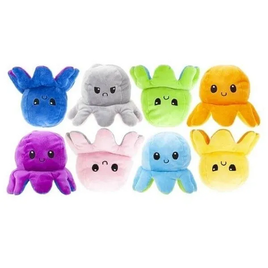 20cm Plain Reversible Octopus Assorted (Pack of 12)