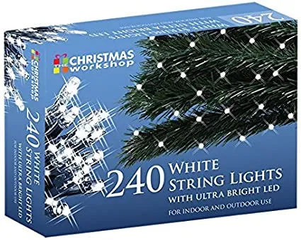 240 White LED String Lights (RED BOX)