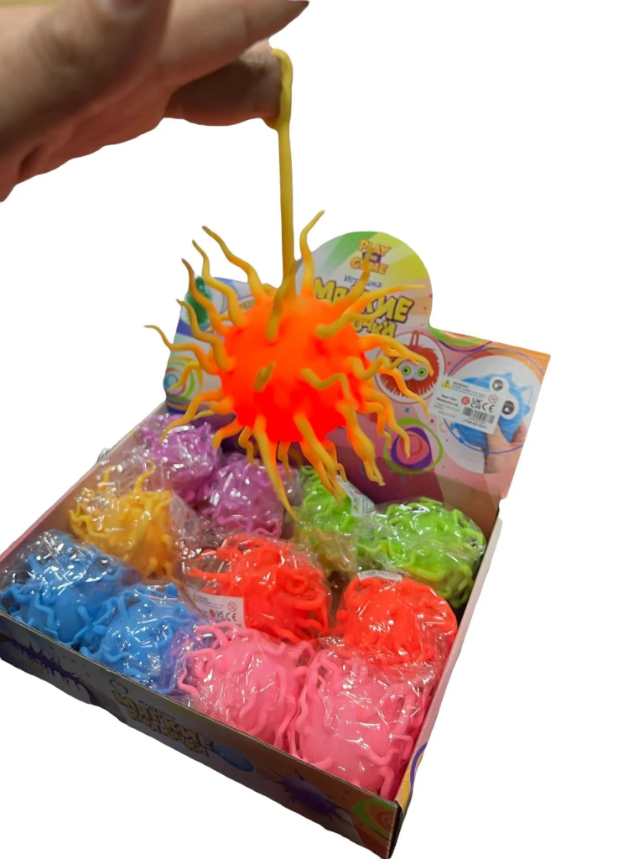 Squishy Spikey Virus Ball With Light (Box Of 12)