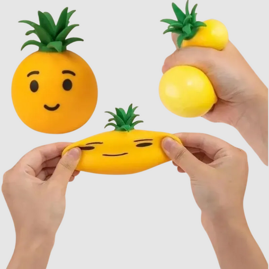 Squishy Pineapple With Emoji Face (Box Of 12)