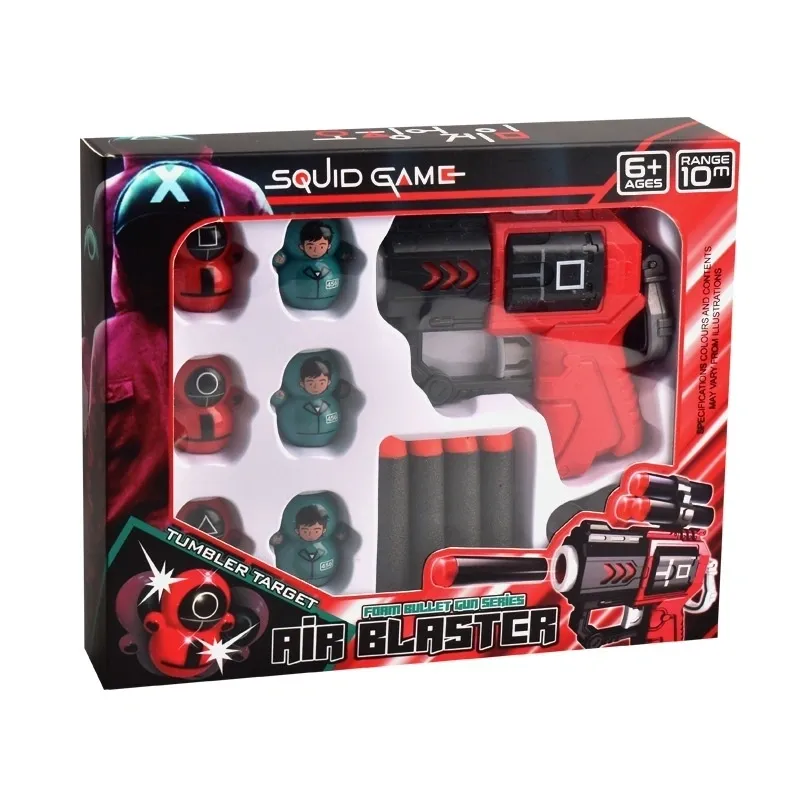 Squid Game Foam Bullet Air Blaster With Tumbler Targets