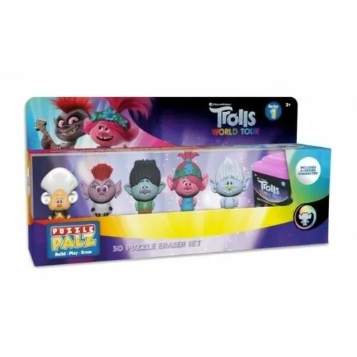 TROLLS 3D PUZZLE Eraser Set TR03-6942