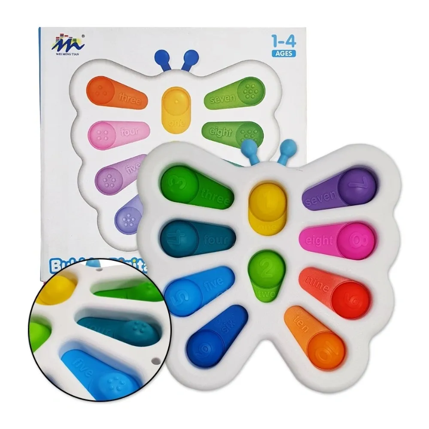 Butterfly Shape Plastic Poppit Pop Push Fidget Sensory Toy