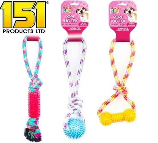 15 PACK LARGE ROPE TOYS WITH STRONG TUGGER - 3 ASSORTED