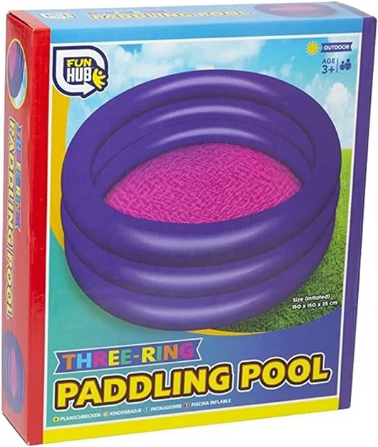 Three 3 Ring Paddling Swimming Pool 150cm Water 2 Colours R05-1083