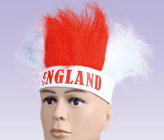 England Head Band Fluffy Red White Hair