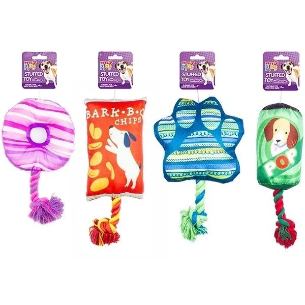 12 PACK STUFFED ROPE TOYS ASSORTED