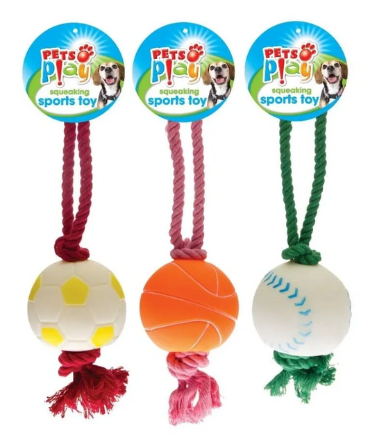 12 PACK SQUEAKING SPORTS TOY