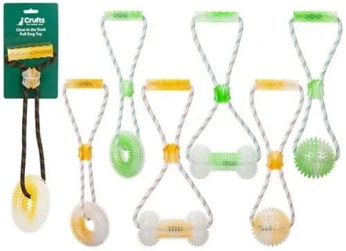 CRUFTS GLOW IN THE DARK PULL TOY W/HANDLE HANG CARD