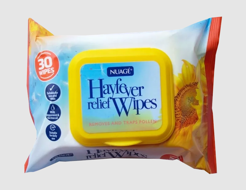 12 PACK NUAGE HAYFEVER RELIEF WIPES 30PK