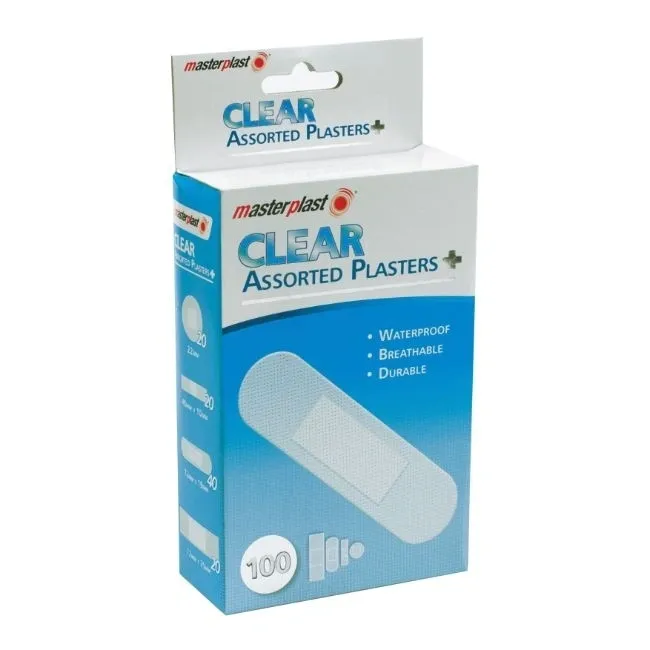 12 PACK ASST CLEAR PLASTERS 100pk