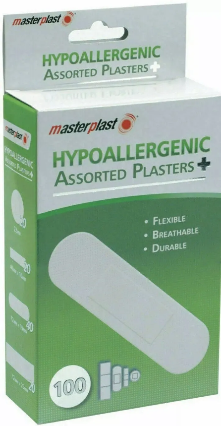 12 PACK HYPOALLERGENIC PLASTERS 100pk