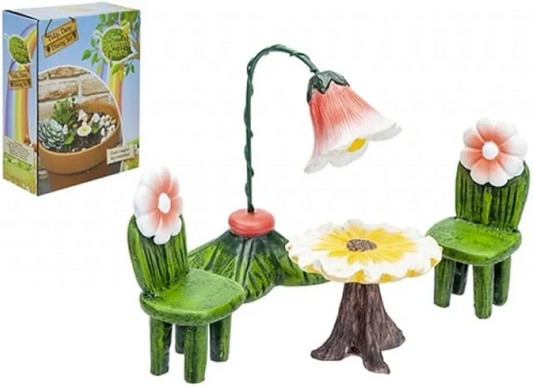 SECRET FAIRY TULIP/DAISY OUTDOOR DINING SET W/COL BOX