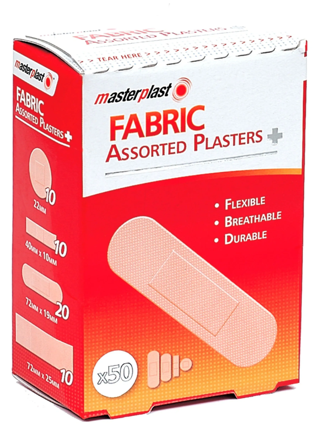 32 PACK ASST FABRIC PLASTERS 50pk