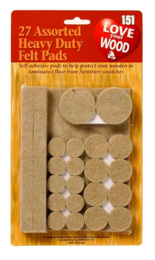 12 PACK ASSORTED FELT PADS 27pk