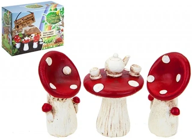 12 Pcs SECRET FAIRY TOADSTOOL TEASET FOR TWO IN COLOUR BOX