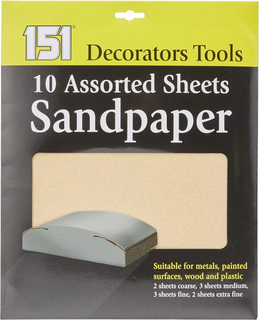 12 PACK ASST SHEETS SANDPAPER 10PK