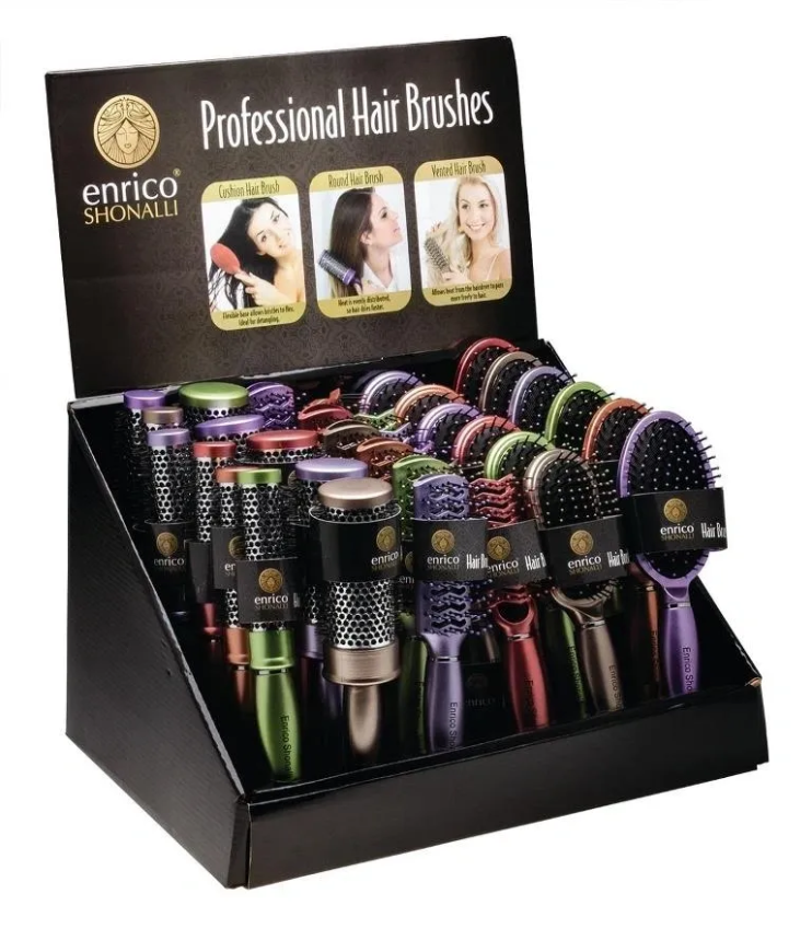 12 PACK HAIR BRUSH 6 STYLES/6 COLOURS