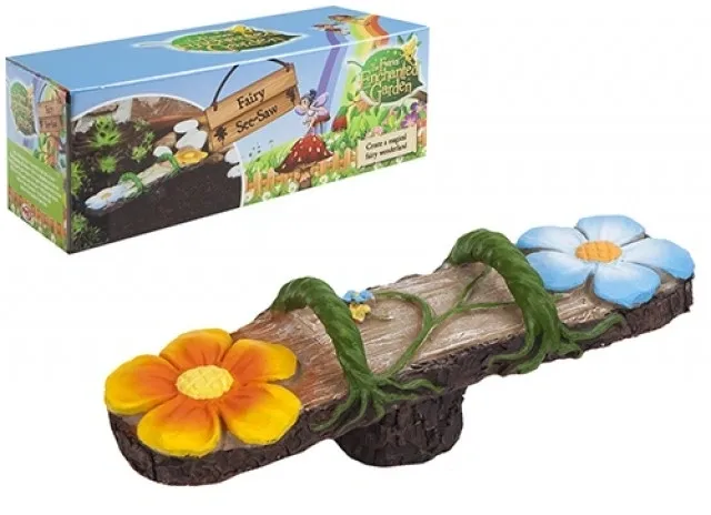 12 Pcs SECRET FAIRY GARDEN WOODLAND SEE-SAW IN COLOUR BOX