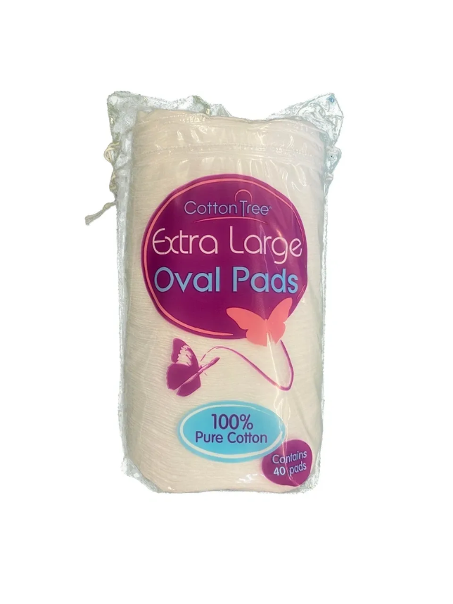 12 PACK, 40 LARGE OVAL COTTON WOOL PADS