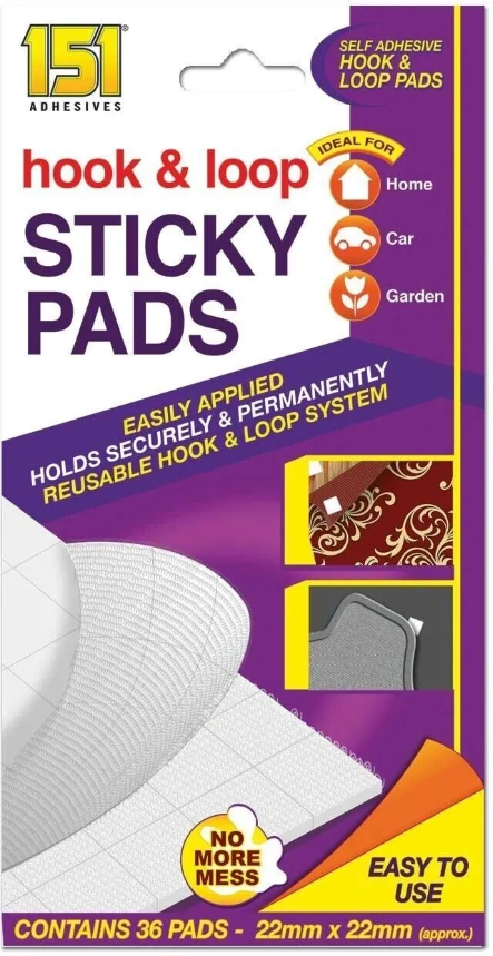 12 PACK HOOK & LOOP STICKY PADS 36pk