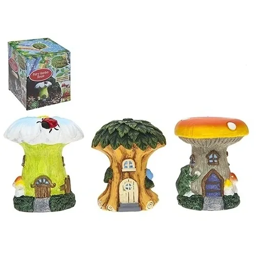 SECRET FAIRY GARDEN TREE AND MUSHROOM HOUSES IN COLOUR BOX