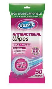 12 PACK BIODEGRADABLE ANTI BAC WIPES SWEET THINGS 50PK