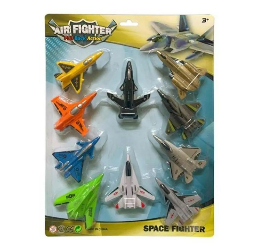 10Pk Fighter Jet Card Toy