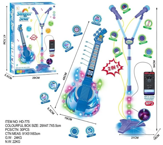 Double Mic & Guitar Set Blue