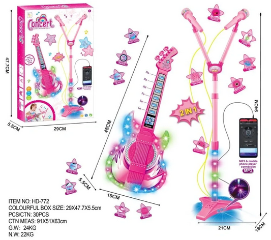 Double Mic & Guitar Set Pink