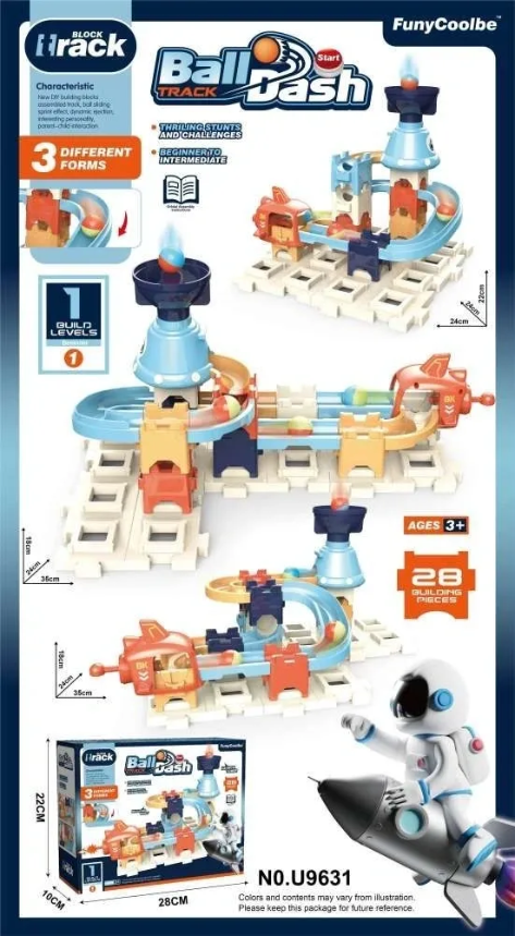 Ball Dash Spaceman Theme Playset Track 28 Piece