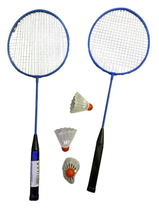 Badminton Racket Set W/ Shuttlecocks (Black Or Blue)