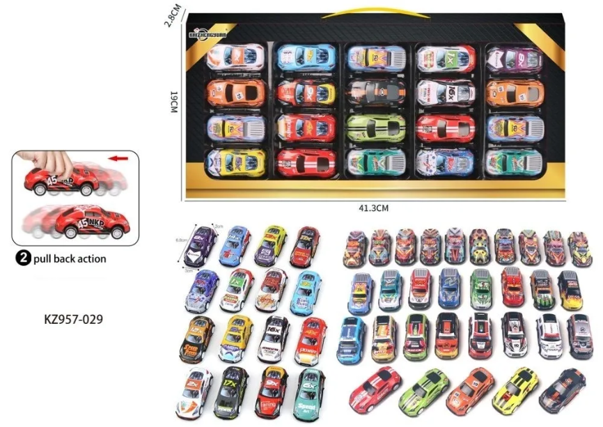 20 Pack Friction Cars