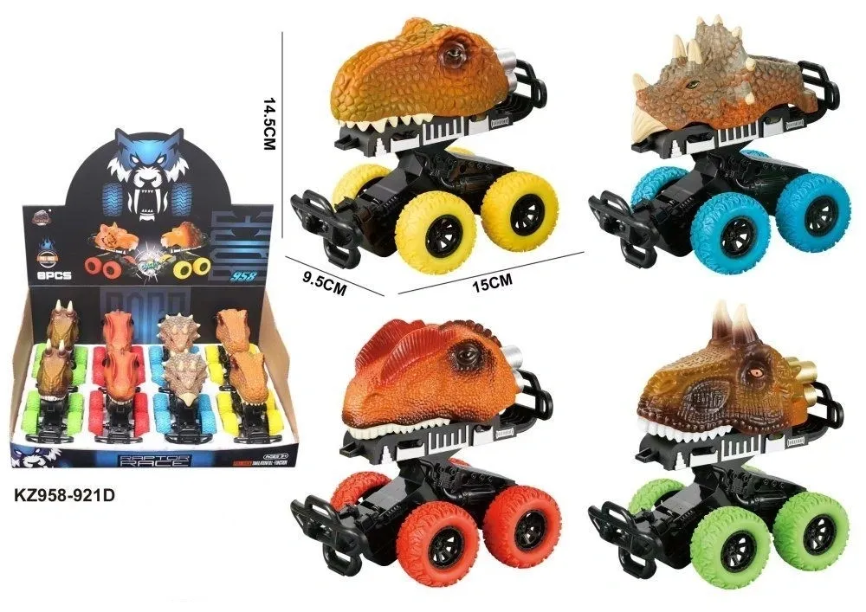 x8 Friction Dino Cars 4 Designs