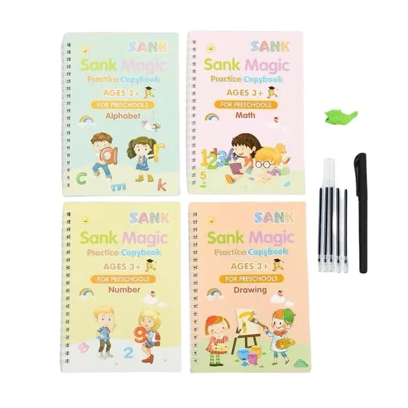 (x6) 4 Pack Sank Magic Educational Practice Copybook