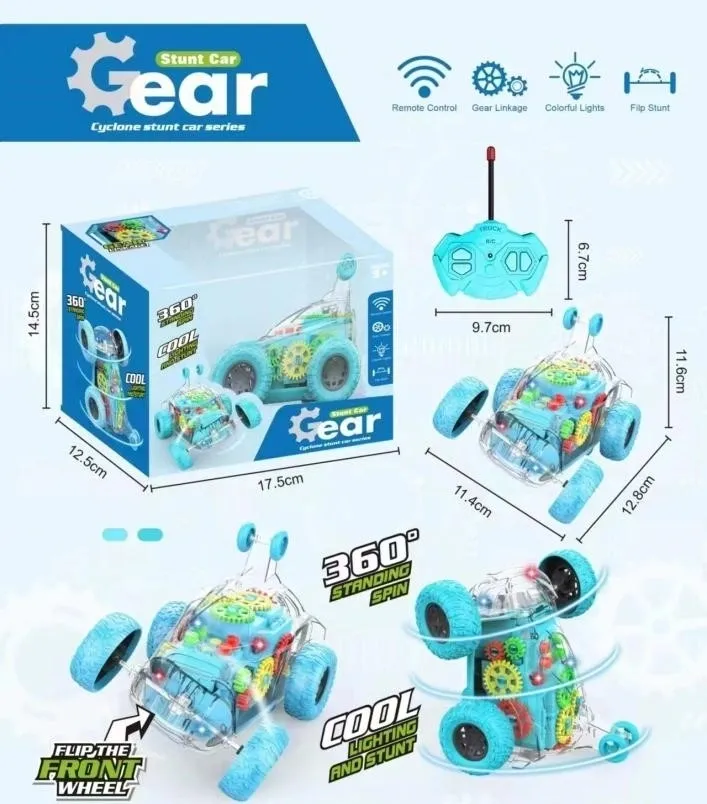 Remote Control Stunt Car, 360° Rotation Flip Vehicle Toy With Colourful LED Light & Music, 2.4 GHz
