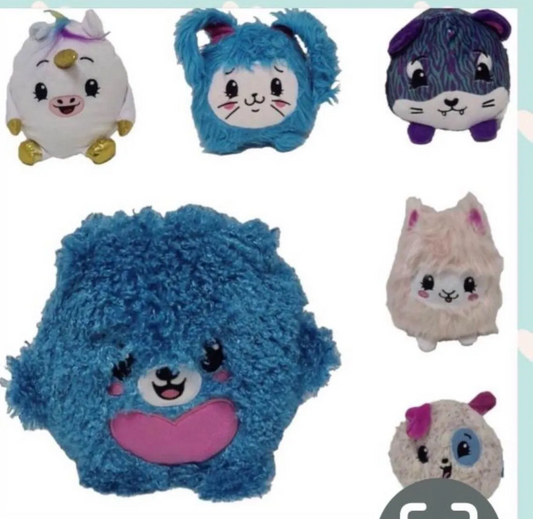 (x6) Round Scented Animal Soft Plushie Assorted Large